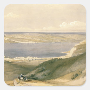 Adesivo Quadrado Mar da Galileia ou Genezareth, em direção a Bash