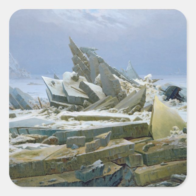 Adesivo Quadrado Mar Polar, 1824 (Frente)