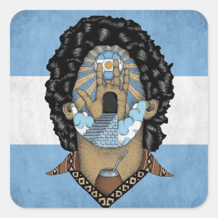 Adesivo Quadrado Maradona Argentina Futebol