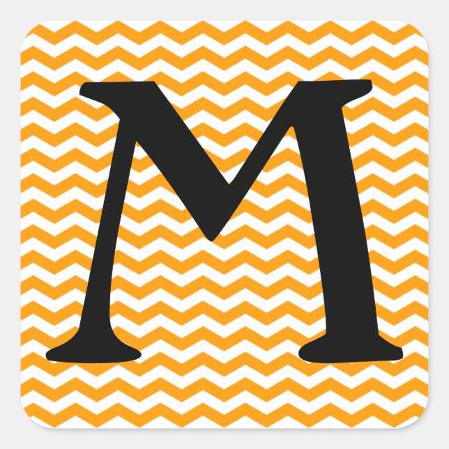 Adesivo Quadrado Marbella Orange Wave Chevron (Frente)