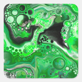Adesivo Quadrado Marble Art digital verde