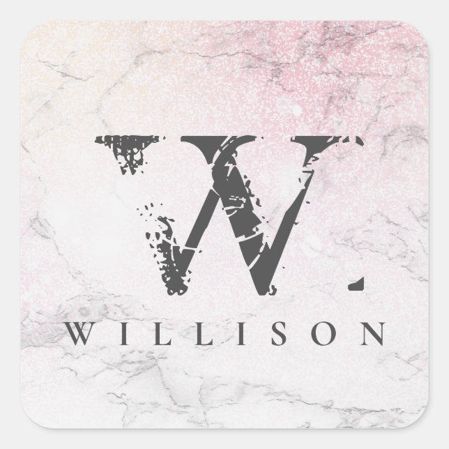 Adesivo Quadrado Marble de luxo personalizado (Frente)
