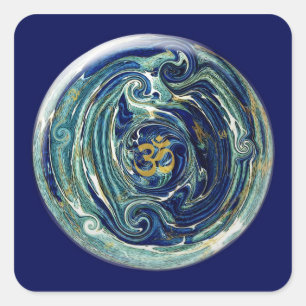 Adesivo Quadrado Marble Earth Om Sticker