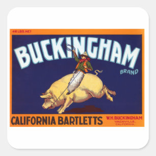Adesivo Quadrado Marca Buckingham California Bartletts