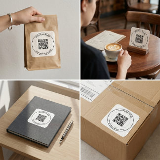 Adesivo Quadrado Marca Comercial de Código QR Personalizado