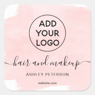 Adesivo Quadrado Marca d'água do logotipo: pincelada do cabelo
