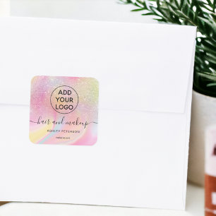 Adesivo Quadrado Marca de seleção de cabelo em forma de mármore 