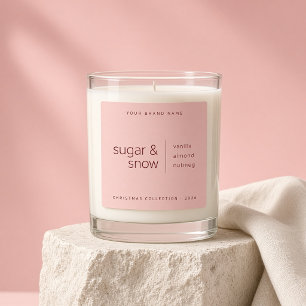 Adesivo Quadrado Marca de Vela Minimalista Pink Sugar e Snow