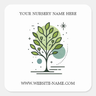 Adesivo Quadrado Marca Personalizada da Greenleaf Nursery