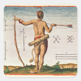 Adesivo Quadrado Marcações distintivas de um guerreiro de Virgínia