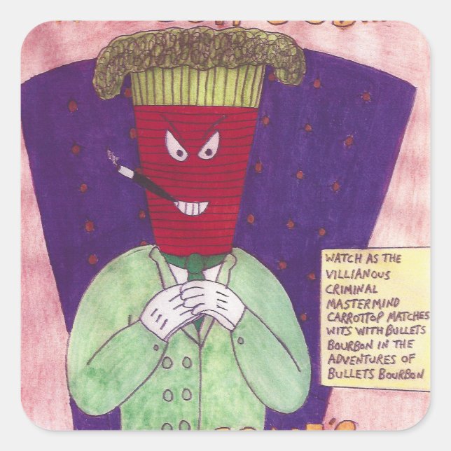 Adesivo Quadrado Marcadores Bourbon Carrottop Stickers (Frente)