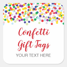 Adesivo Quadrado Marcas de Confetti Coloridas para Chás e Favoritos