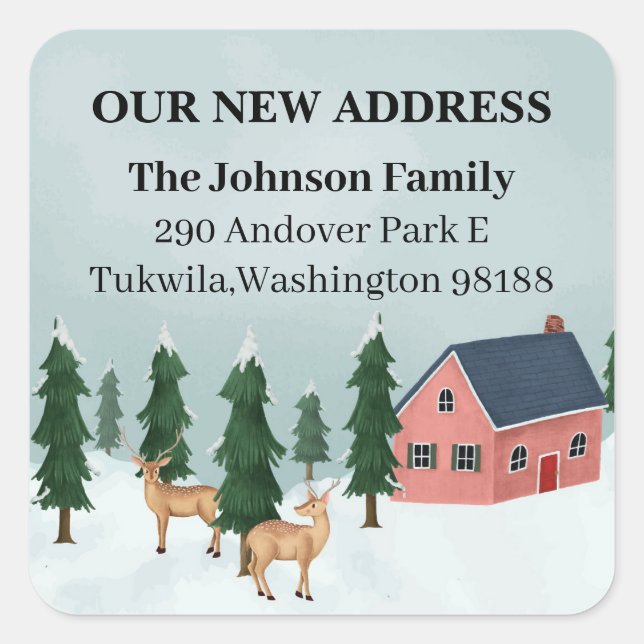 Adesivo Quadrado Marcha das Maravilhas de inverno em movimento (Frente)