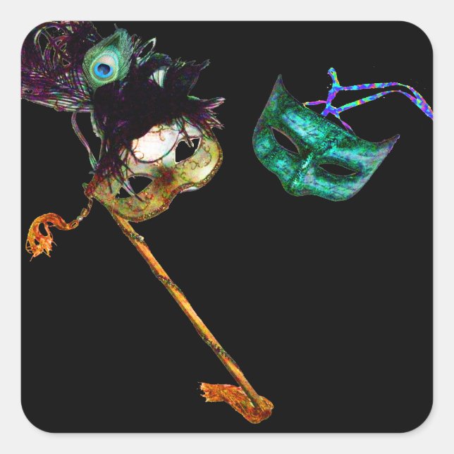 ADESIVO QUADRADO MARDI GRAS MASCARADA (Frente)