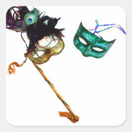 ADESIVO QUADRADO MARDI GRAS MASCARADA