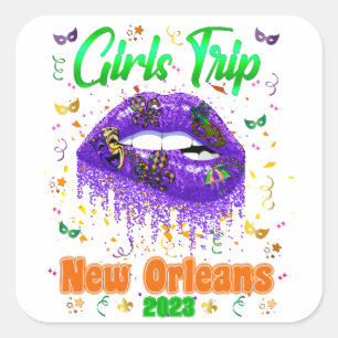 Adesivo Quadrado Mardi Gras New Orleans Girls Trip
