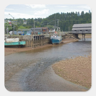 Adesivo Quadrado Maré baixa na Baía de Fundy em St. Martins, New