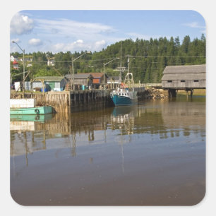 Adesivo Quadrado Maré média na Baía de Fundy em St. Martins, New
