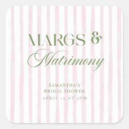 Adesivo Quadrado Margs & Matrimony Limão Margarita Chá de panela