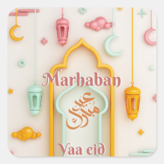 Adesivo Quadrado marhaban yaa eid Happy Eid -Eid Al Fitr-