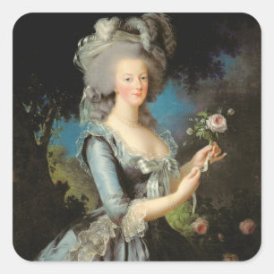 Adesivo Quadrado Marie Antoinette com um rosa, 1783