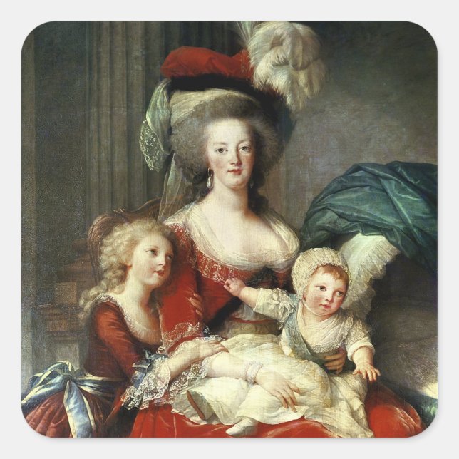 Adesivo Quadrado Marie-Antoinette e seus quatro filhos, 1787 (Frente)