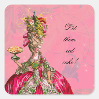 Adesivo Quadrado Marie Antoinette & Peacock — Stickers