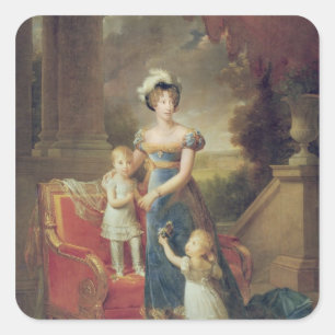 Adesivo Quadrado Marie-Caroline de Bourbon com suas crianças