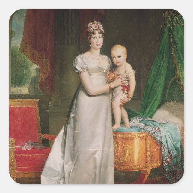 Adesivo Quadrado Marie Louise e rei de Roma (Frente)