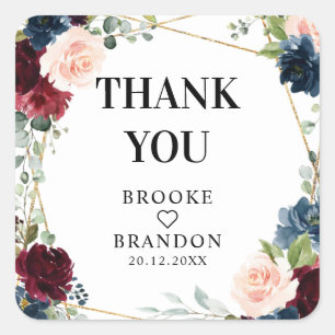 Adesivo Quadrado Marinho Borgonha Casamento Geométrico