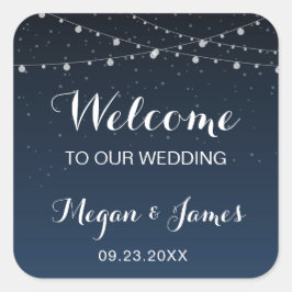 Adesivo Quadrado Marinho Celestial Blue Stars Bag de Boas-vindas