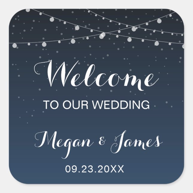 Adesivo Quadrado Marinho Celestial Blue Stars Bag de Boas-vindas (Frente)