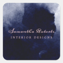 Adesivo Quadrado Marinho Chic Blue Watercolor Abstrato pink