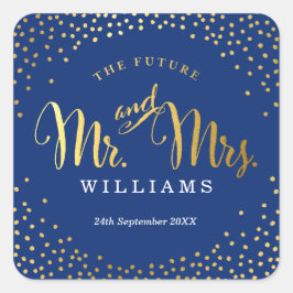 Adesivo Quadrado Marinho de confete ouro na moda SEAL