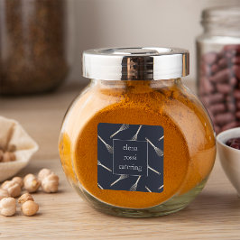 Adesivo Quadrado Marinho e Padrão de Whisk Dourado | Criador de coz