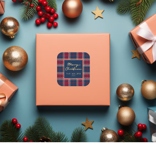 Adesivo Quadrado Marinho Red Tartan Xadrez Moderna Elegante Minimal