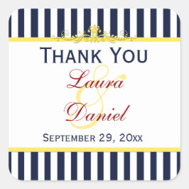 Adesivo Quadrado Marinho White Yellow Strike Scroll Wedll Sticker