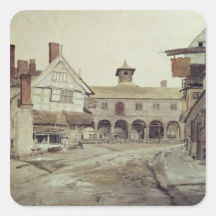 Adesivo Quadrado Market Place, Hereford, 1803