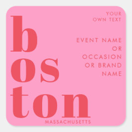 Adesivo Quadrado Marketing da Marca de Boston Massachusetts