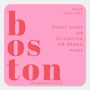 Adesivo Quadrado Marketing da Marca de Boston Massachusetts