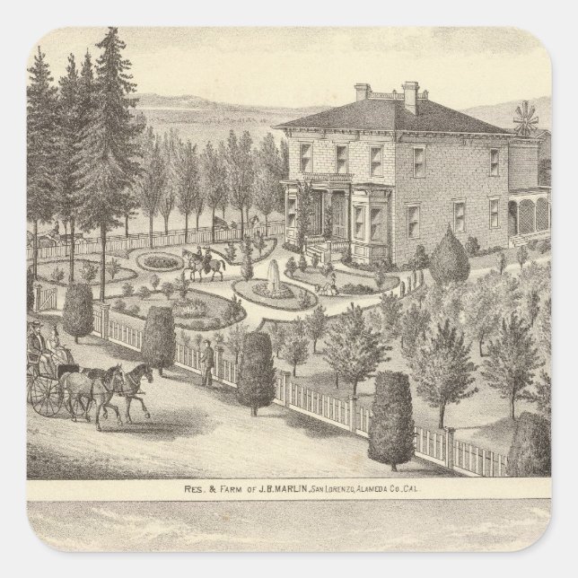 Adesivo Quadrado Marlin, residências finiganas, fazendas (Frente)