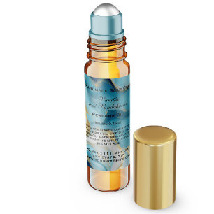 Adesivo Quadrado Mármore Azul e Garrafa do cilindro de perfume Dour