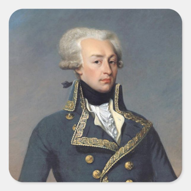 Adesivo Quadrado Marquis de Lafayette Sticker (Frente)