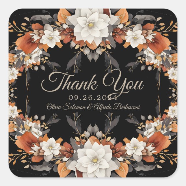 Adesivo Quadrado Marrom escuro, caramelo de café e outono bege (Frente)