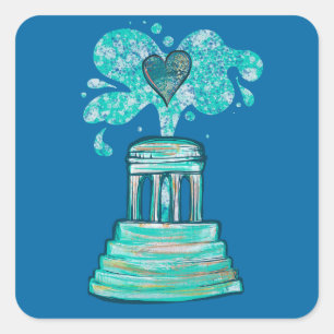 Adesivo Quadrado Marshall Michigan Fountain