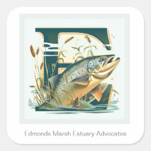 Adesivo Quadrado Marshian Salmon Stickers