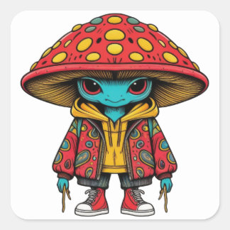 Adesivo Quadrado Martian Mushroom