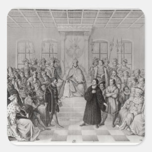 Adesivo Quadrado Martin Luther na frente de Charles V