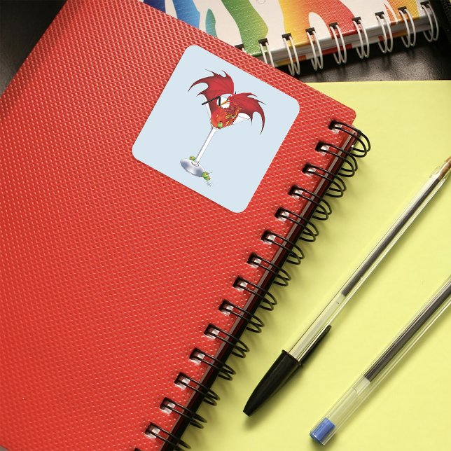 Adesivo Quadrado Martini Fantasy Red Dragon (Criador carregado)