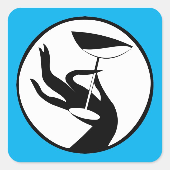 Adesivo Quadrado Martini Time High Fashion Art Deco (Frente)